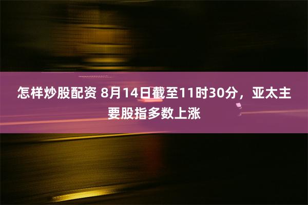 怎样炒股配资 8月14日截至11时30分，亚太主要股指多数上涨